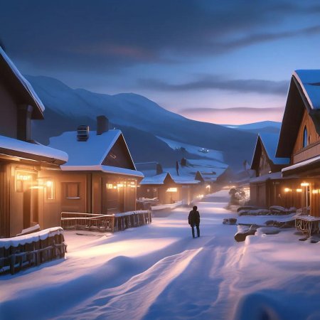 Зима деревня