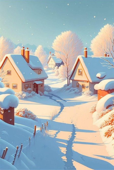 Зима мультяшная