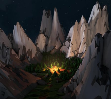 Горы в блендере