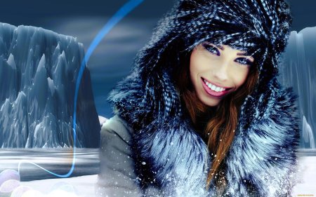 Красивая девушка зима