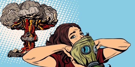 Девушки на фоне взрывов