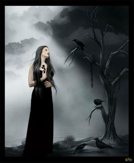 Женщина с вороном