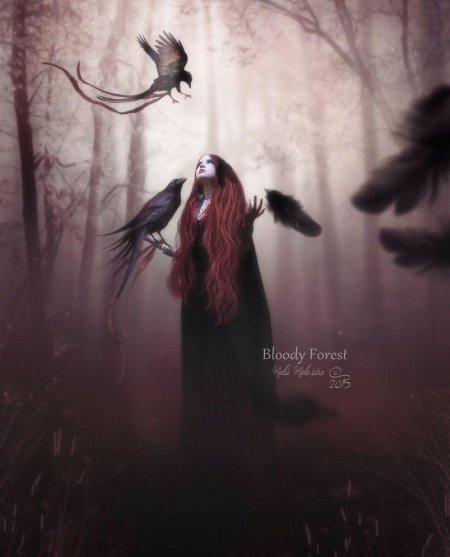 Девушка с вороном