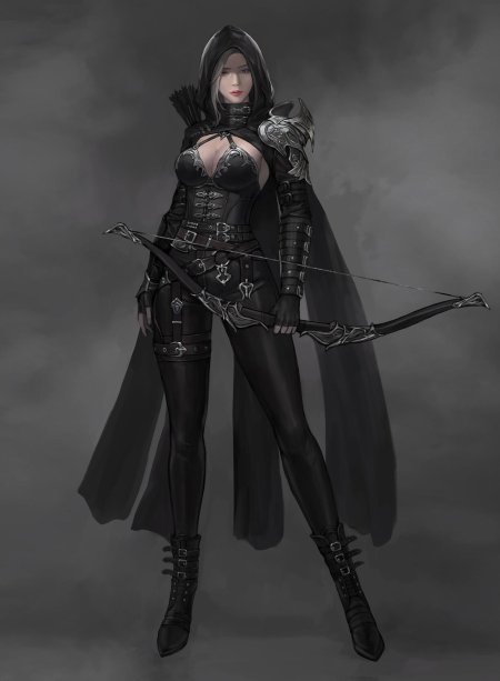 Воин лучница в доспехе фэнтези