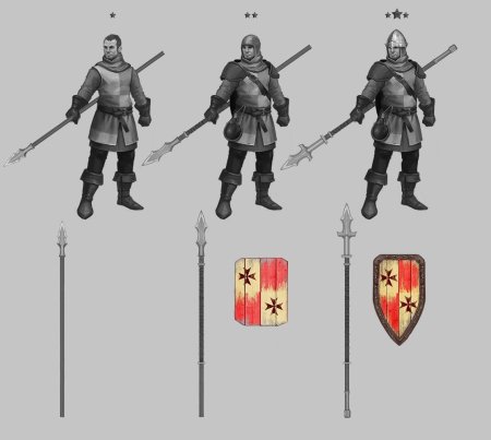 Солдаты средневековья копейщик