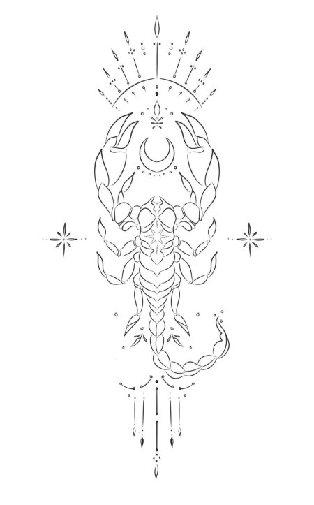 Эскиз тату скорпион