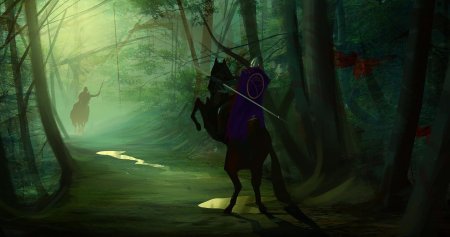 Фэнтези всадник в лесу