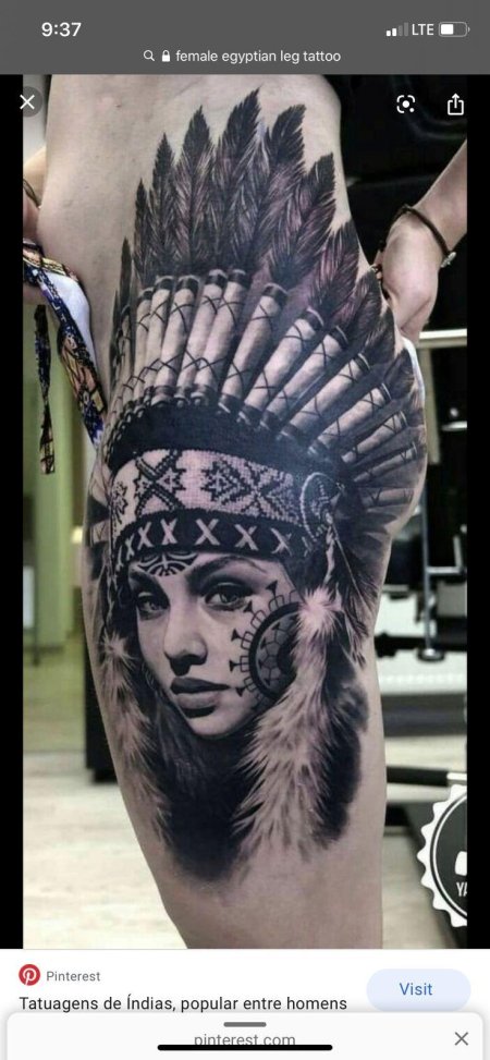 Тату девушка индеец