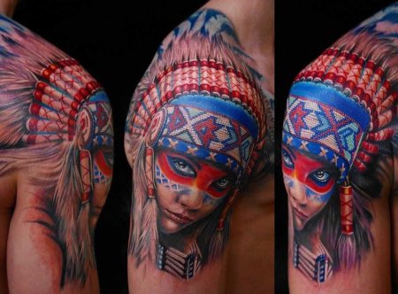 Роуч индейца тату