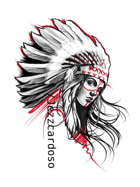 Роуч индейца тату