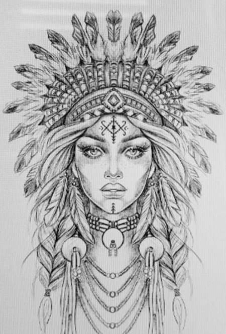 Индеец тату эскиз