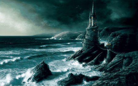 Скалы море фэнтези
