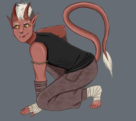 Тифлинг арт девушка