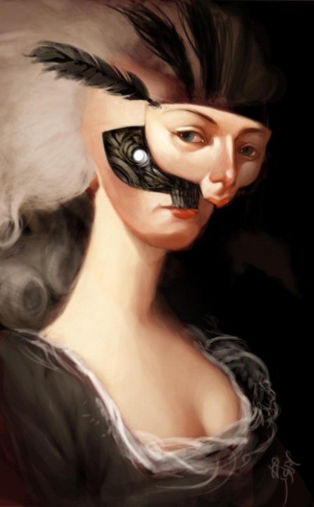 Женщина в маске арт