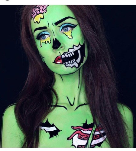 Макияж на хэллоуин зомби