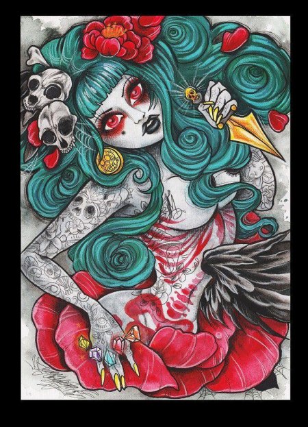 Эскиз тату девушка