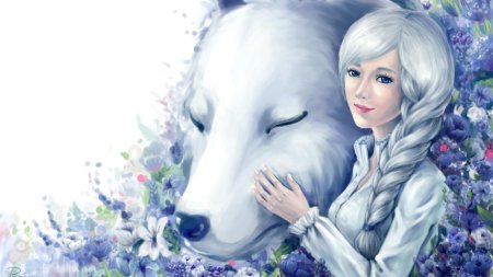 Фэнтези девушки с белыми волосами