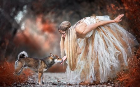 Девушка с волками