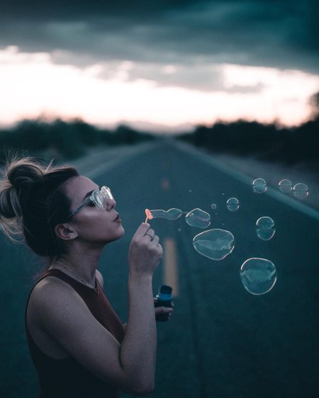 Фотосет с мыльными пузырями