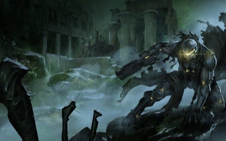 Воин будущего с мечом