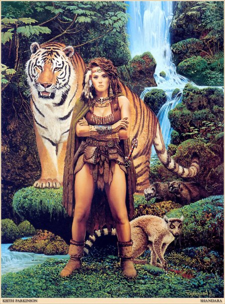 Картина девушка с тигром