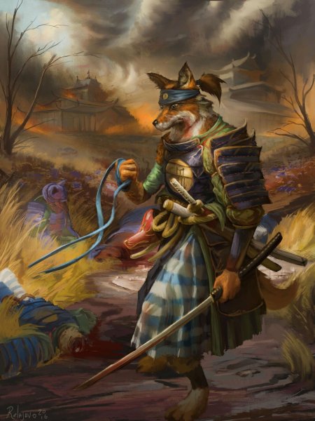 Волк самурай нейросеть