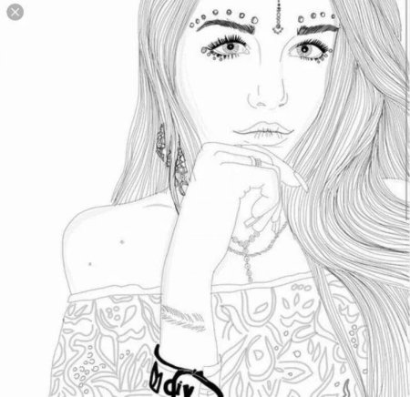 Раскраски девушки в стиле арт