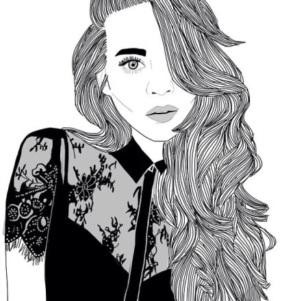 Раскраски девушки в стиле арт