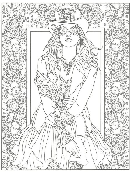 Раскраски девушек в стиле арта