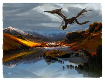 Пейзаж с драконом