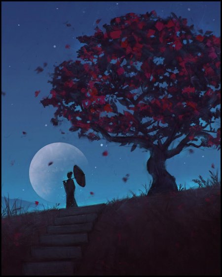 Луна и дерево