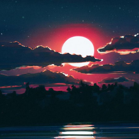 Пейзаж с луной