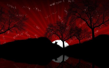 Пейзаж в красных тонах