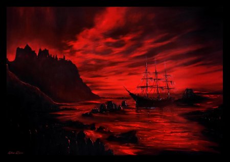 Кровавый закат картина