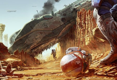 Разбившийся космический корабль арт