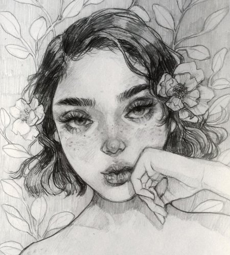 Портрет девушки карандашом