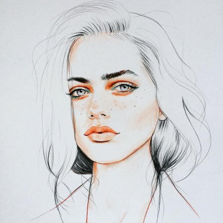 Лицо девушки рисунок