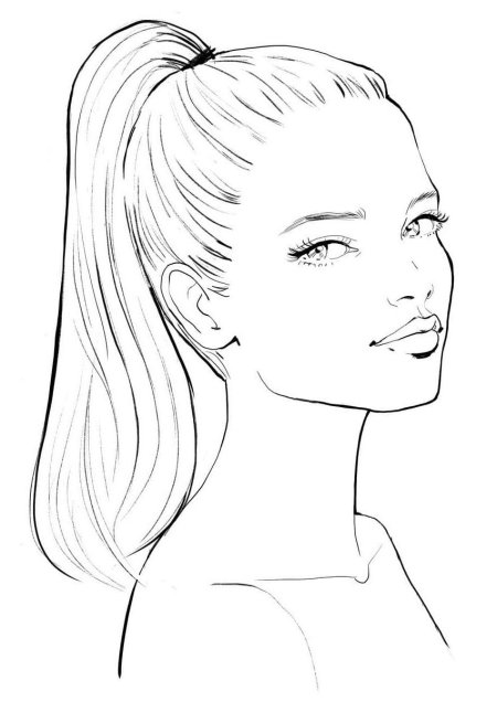 Рисунок лица девушки карандашом