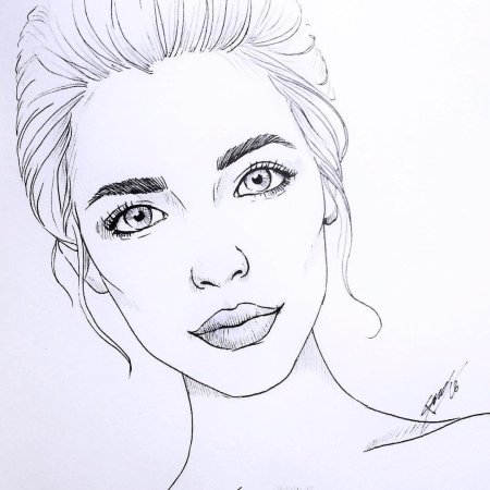 Лицо девушки рисунок карандашом