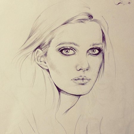 Портрет девушки рисунок карандашом