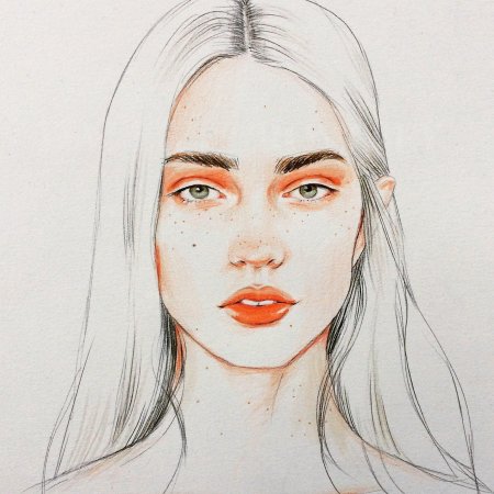 Портрет девушки карандашом
