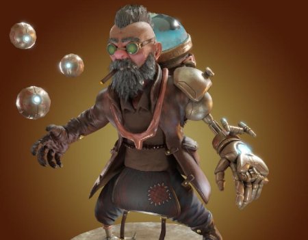 Стимпанк ученый арт