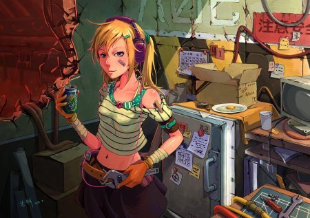 Киберпанк аниме арт