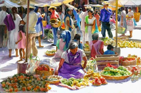 Рынок в живописи