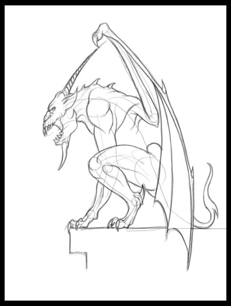 Гаргульи рисунок карандашом