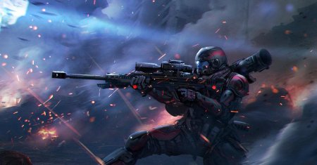 Снайпер sci-fi арт
