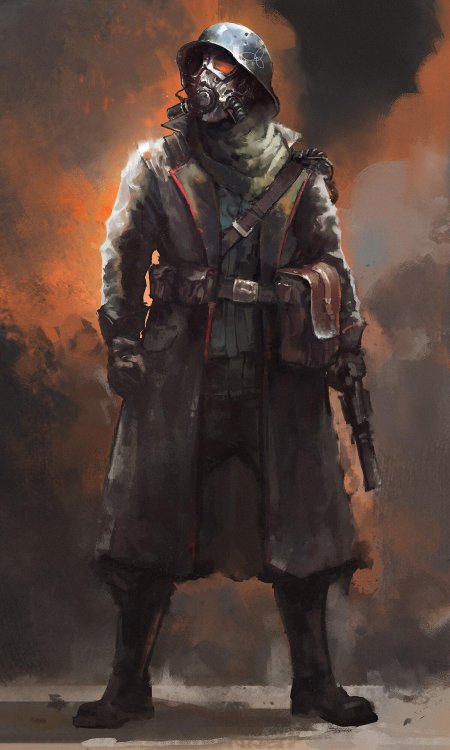 Офицер дизельпанк арт
