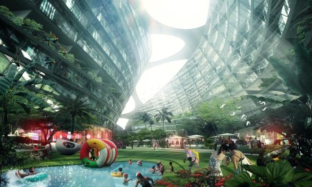 Сингапур аэропорт чанги водопад