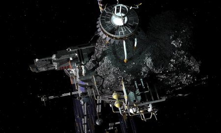 Космическая станция в астероиде