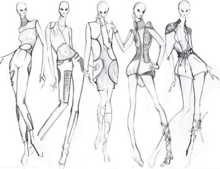 Позы для рисования моделей одежды